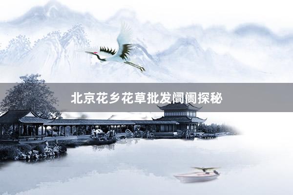 北京花乡花草批发阛阓探秘