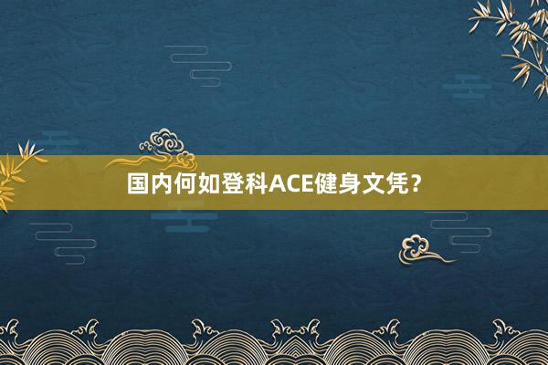 国内何如登科ACE健身文凭？